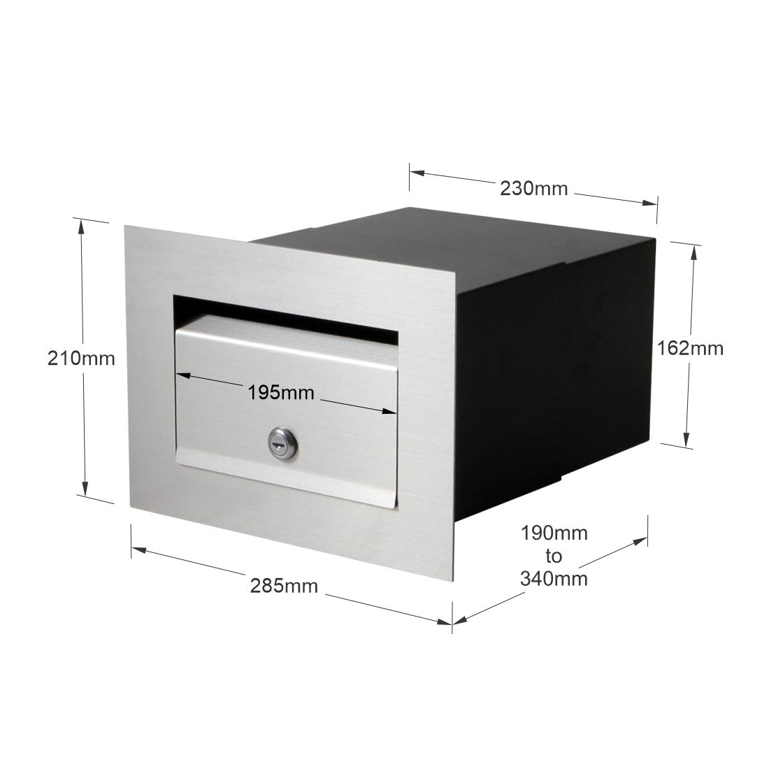 Chelsea Brick Front Open Letterbox - Stainless Steel