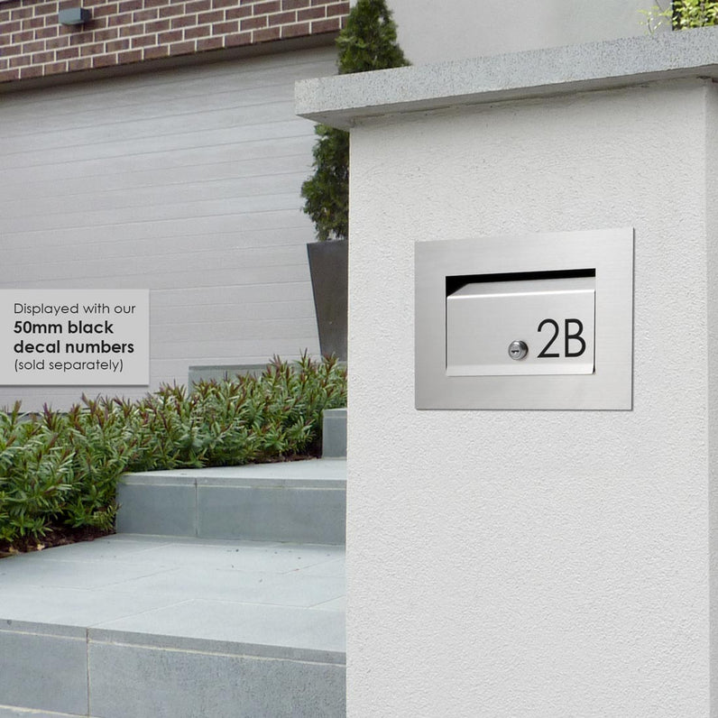 Chelsea Brick Front Open Letterbox - Stainless Steel