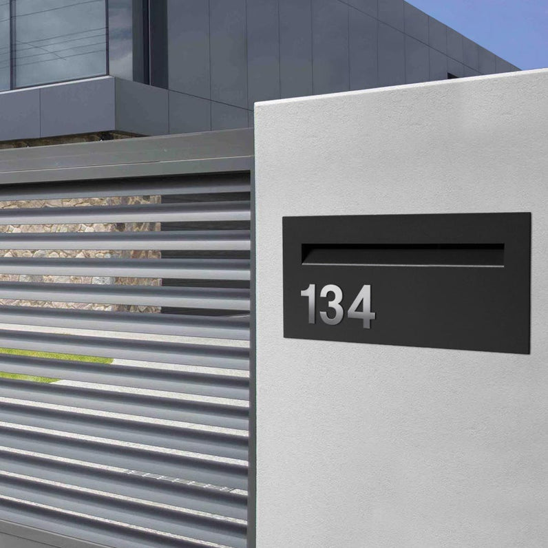 Stick on Bold House Numbers 75mm - Stainless Steel