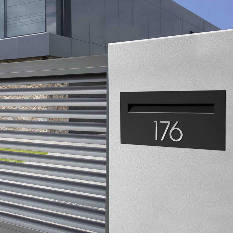 Stick on Slim House Numbers 75mm - Stainless Steel