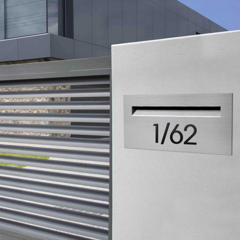 Stick on Slim House Numbers 75mm - Black