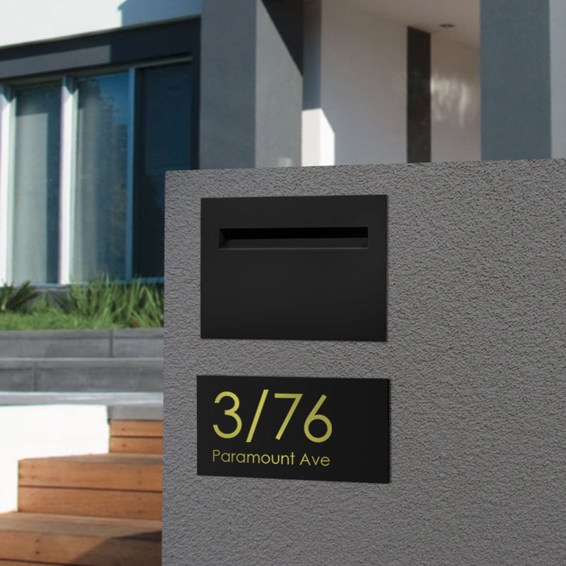 Black Custom House Sign Medium - Gold Decal