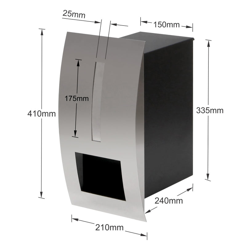 Modena Fence/Brick Letterbox - Stainless Steel