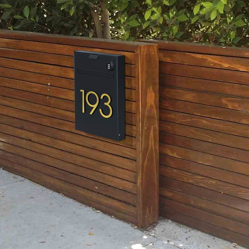 Stick on Slim House Numbers 120mm - Gold