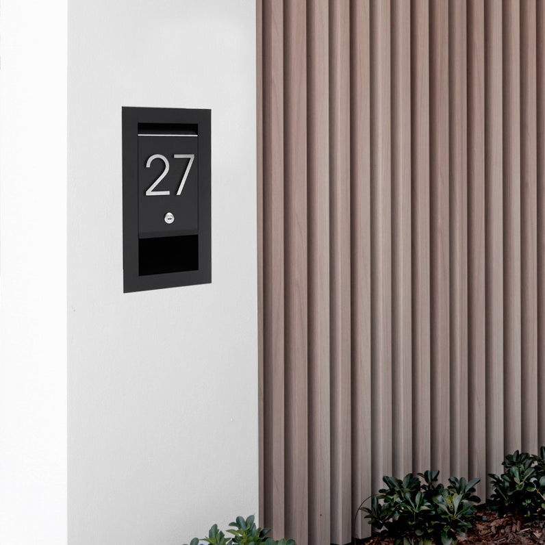 Stick on Slim House Numbers 75mm - Stainless Steel