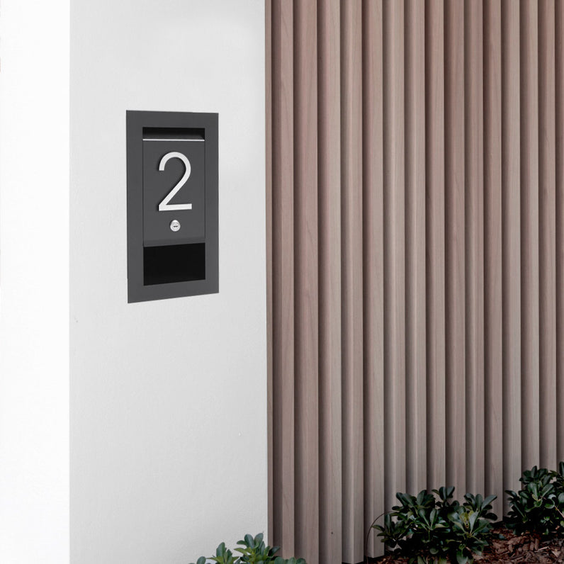 Stick on Slim House Numbers 120mm - White