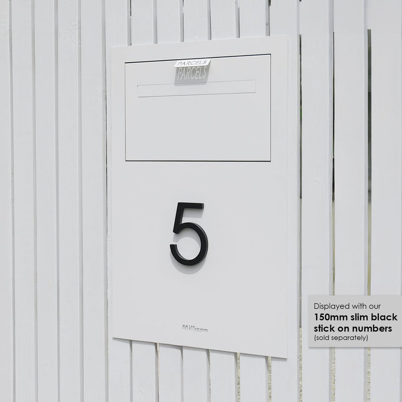 Zurich Slim Parcel Fence Letterbox - Black