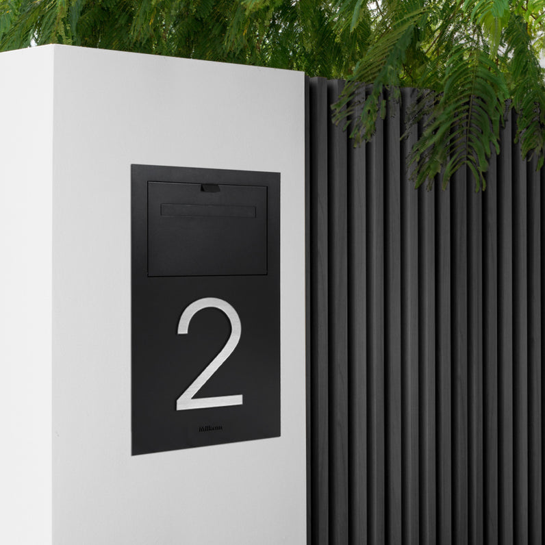 Stick on Slim House Numbers 300mm - Stainless Steel