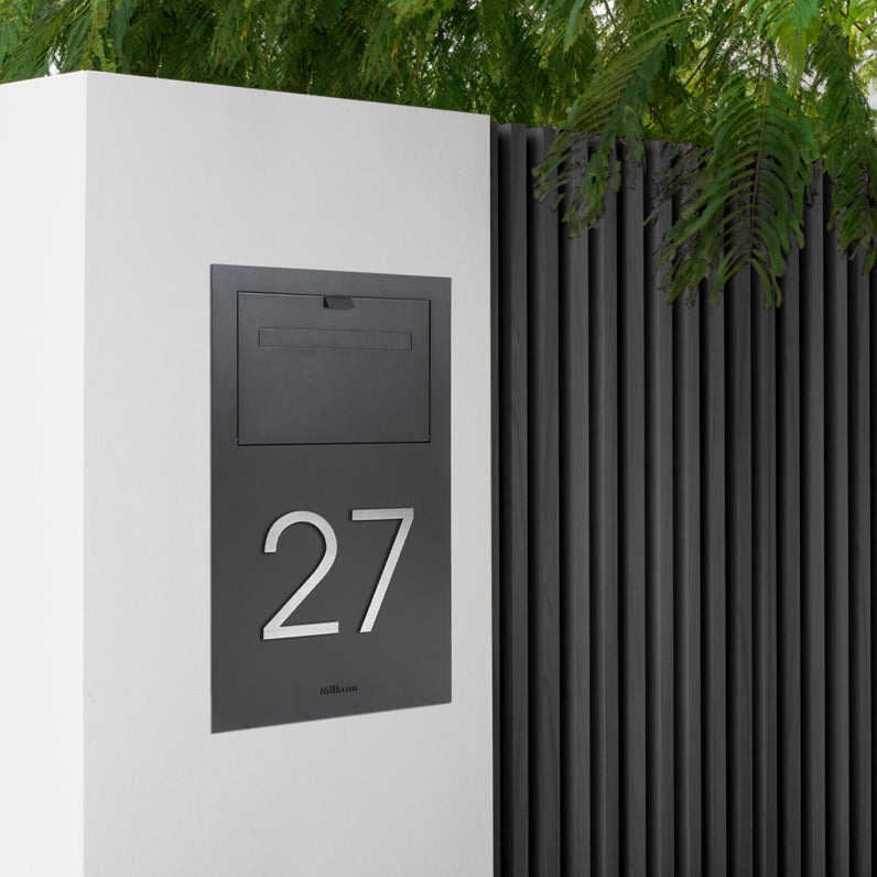 Stick on Slim House Numbers 200mm - Stainless Steel