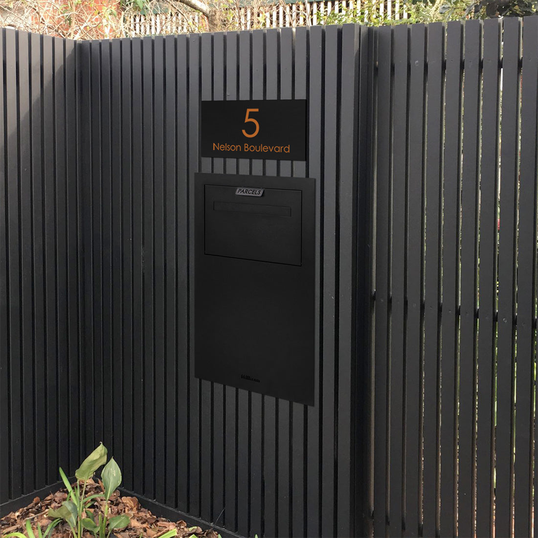 Black Custom House Sign Large - Copper Decal