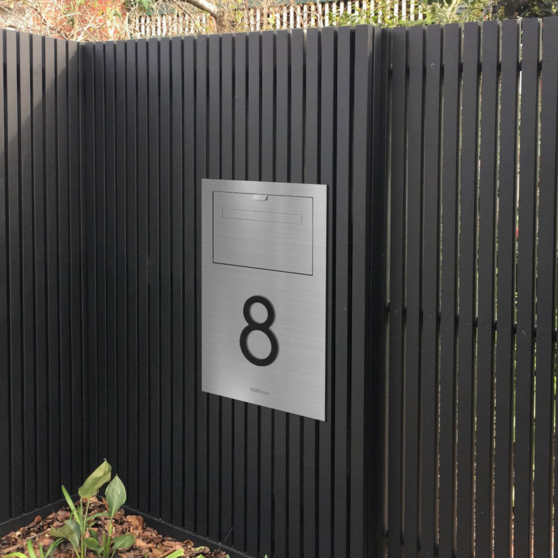 Stick on Slim House Numbers 200mm - Black
