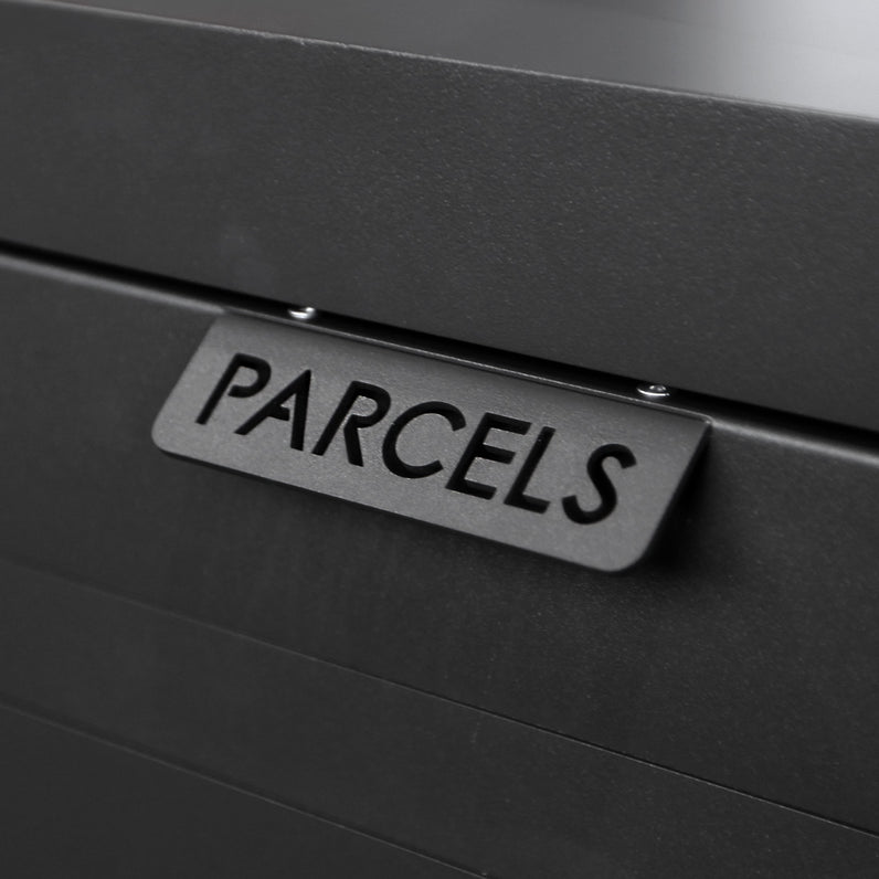 Zurich Front Open Parcel Fence/Brick Letterbox - Black