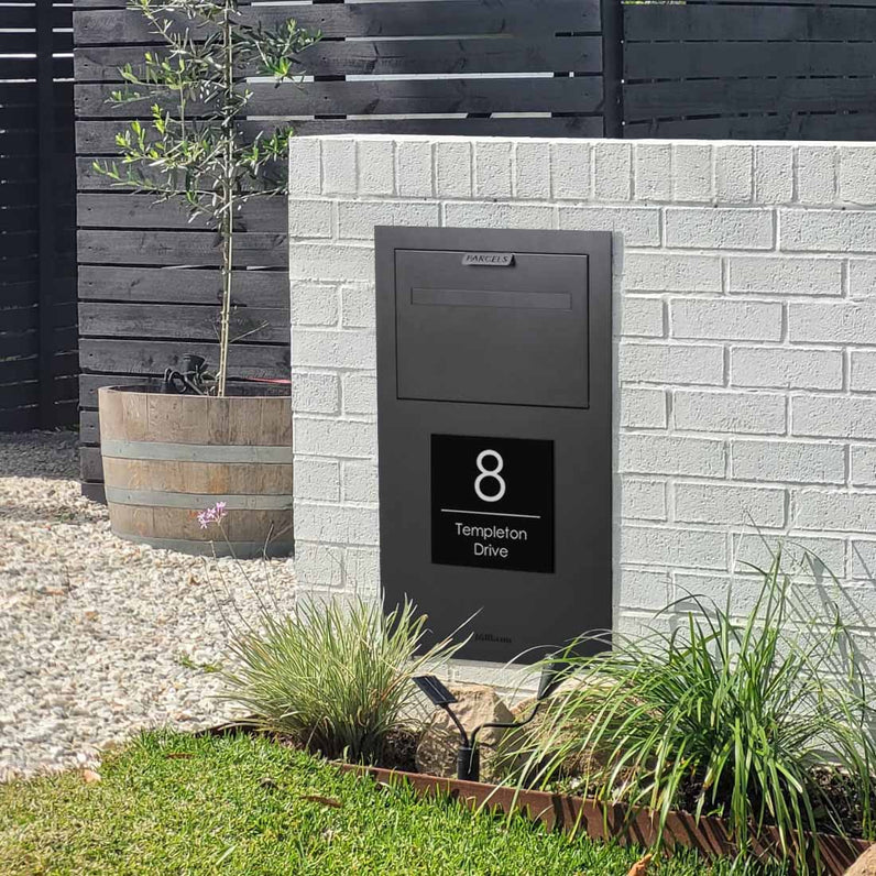 Black Custom House Sign Square - Silver Decal