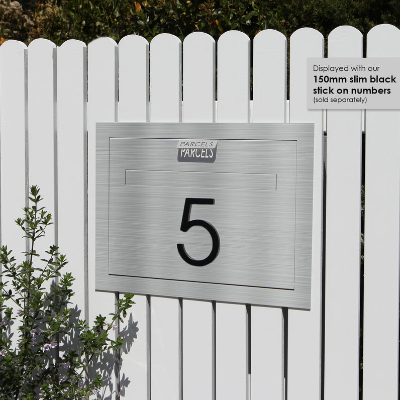 Geneva Large Parcel Fence/Brick Letterbox - Stainless Steel