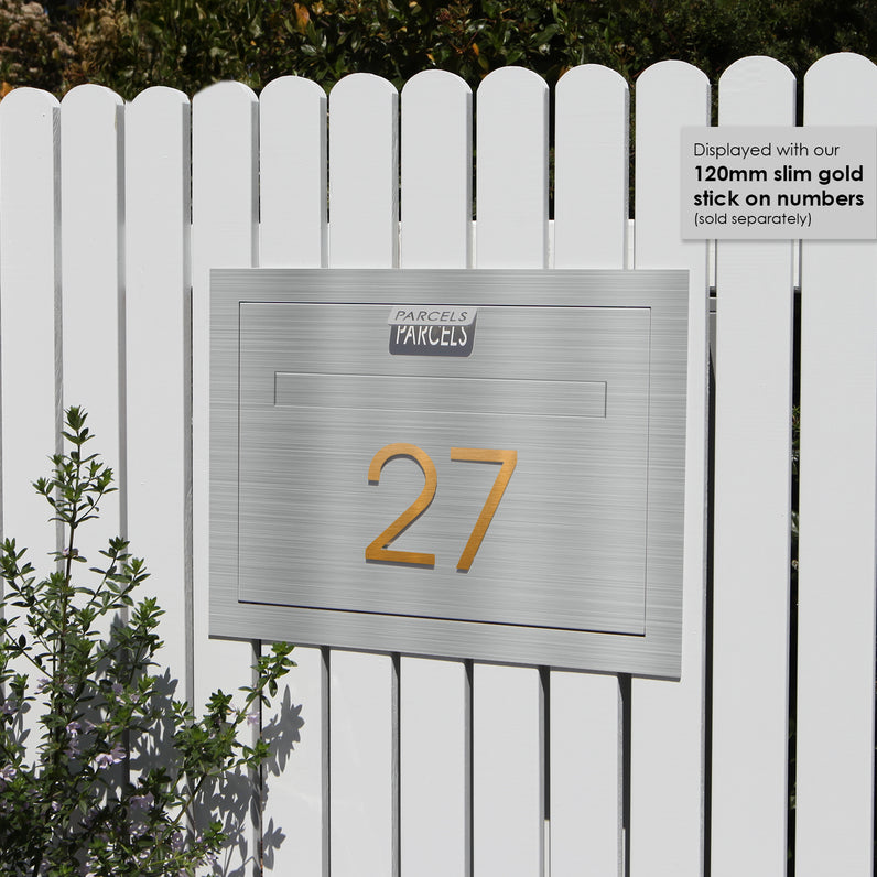 Geneva Large Parcel Fence/Brick Letterbox - Stainless Steel
