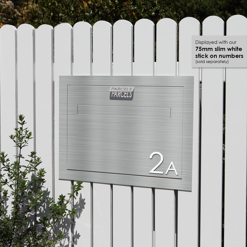 Geneva Large Parcel Fence/Brick Letterbox - Stainless Steel