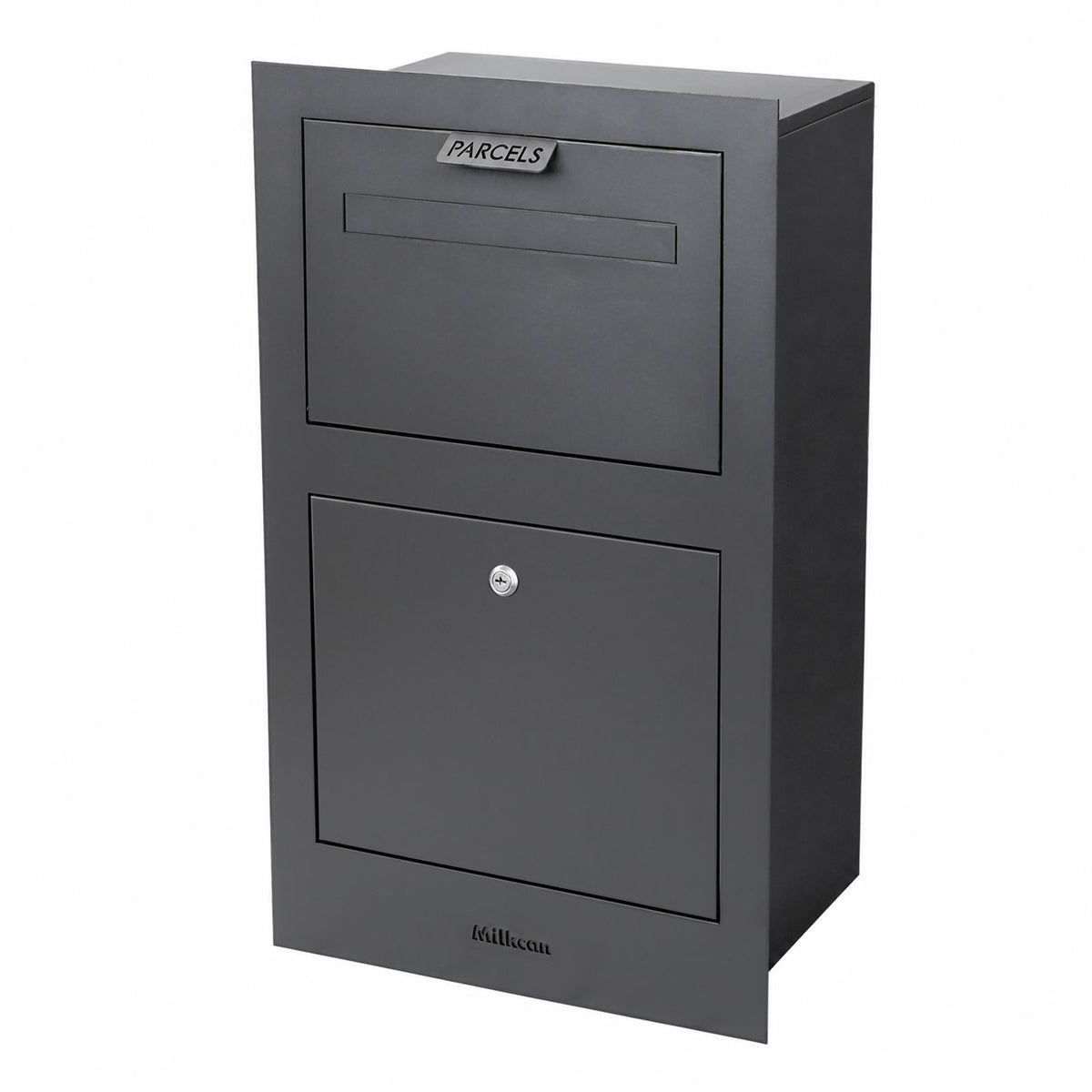 Zurich Front Open Parcel Fence/Brick Letterbox - Charcoal