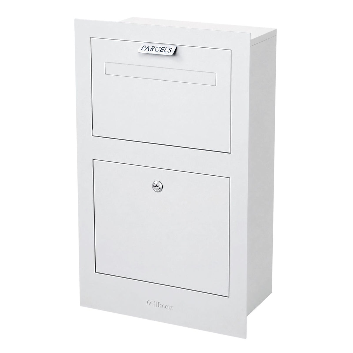 Zurich Front Open Parcel Fence/Brick Letterbox - White