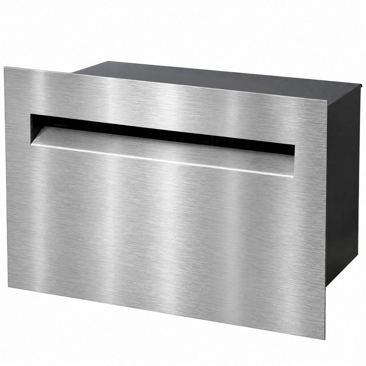 Palazzo Large A4 Fence Letterbox - Stainless Steel/Black