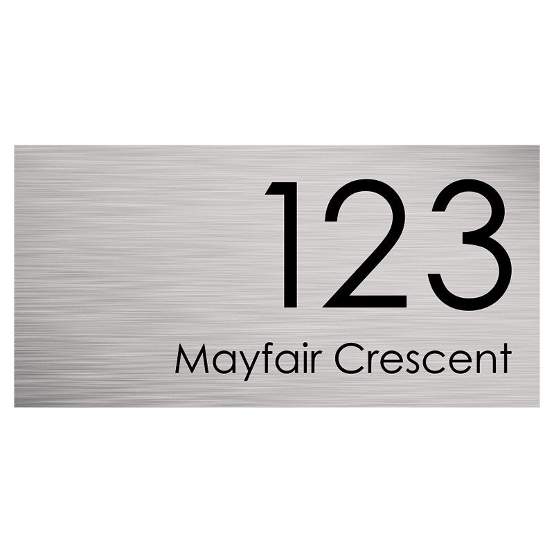 Stainless Steel Custom House Sign Extra Large - Black Decal