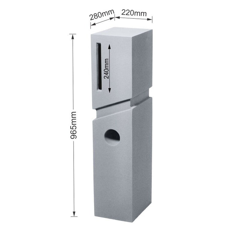 Spa Pillar Letterbox - Black