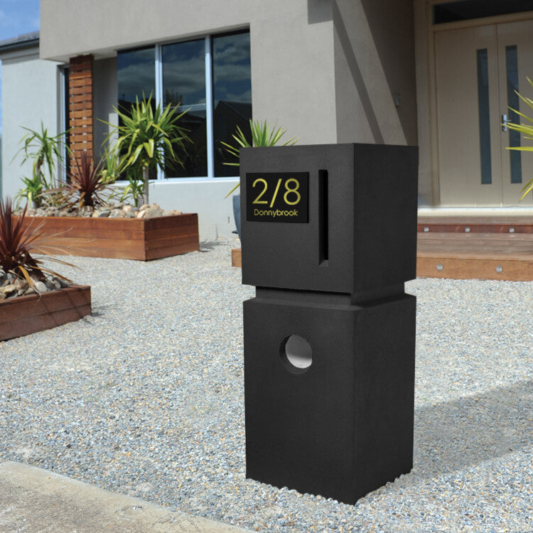 Black Custom House Sign Small - Gold Decal