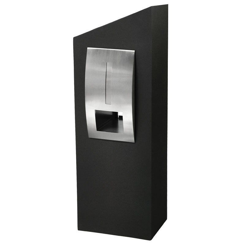 Monaco Pillar Letterbox - Black