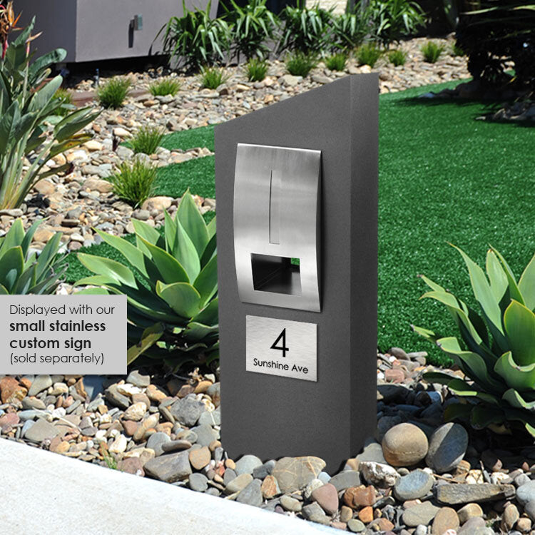 Monaco Pillar Letterbox - Grey