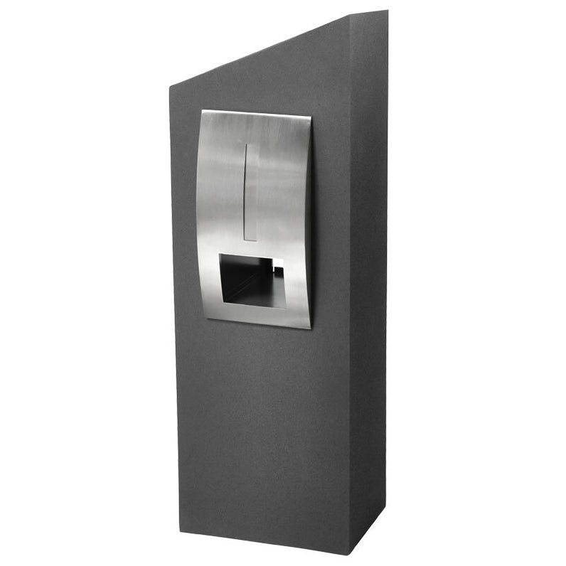 Monaco Pillar Letterbox - Grey