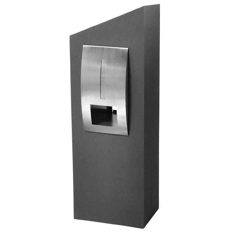Monaco Pillar Letterbox - Grey