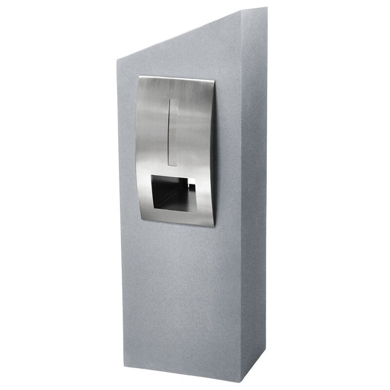 Monaco Pillar Letterbox - Light Grey