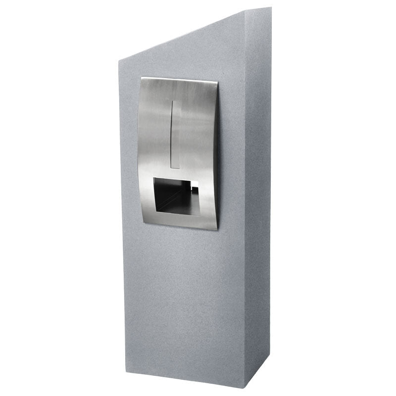 Monaco Pillar Letterbox - Light Grey