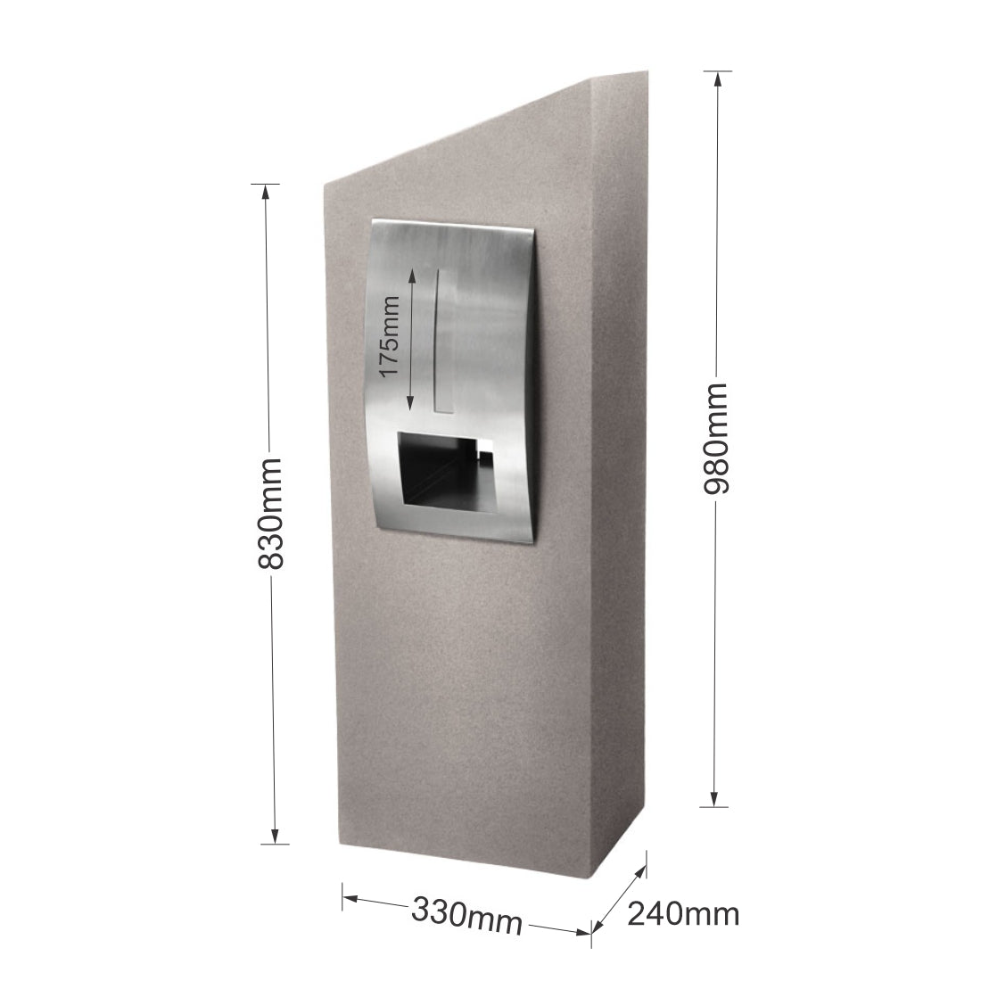 Monaco Pillar Letterbox - Mocca