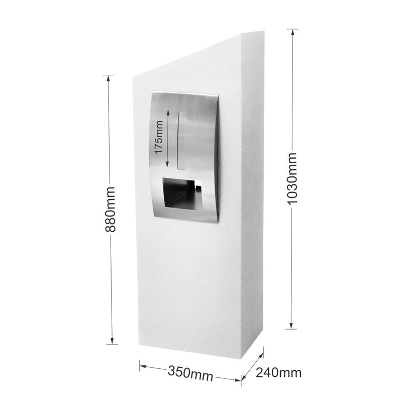 Monaco Pillar Letterbox - White