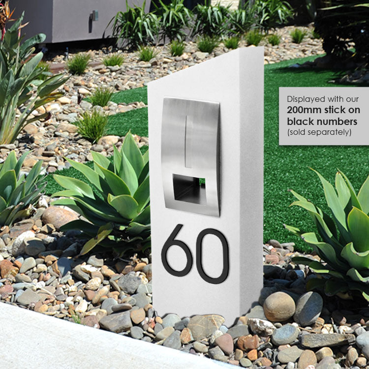 Monaco Pillar Letterbox - White