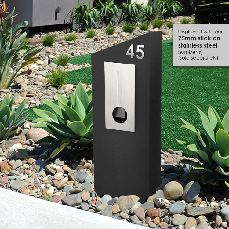 Barcelona Pillar Letterbox - Black