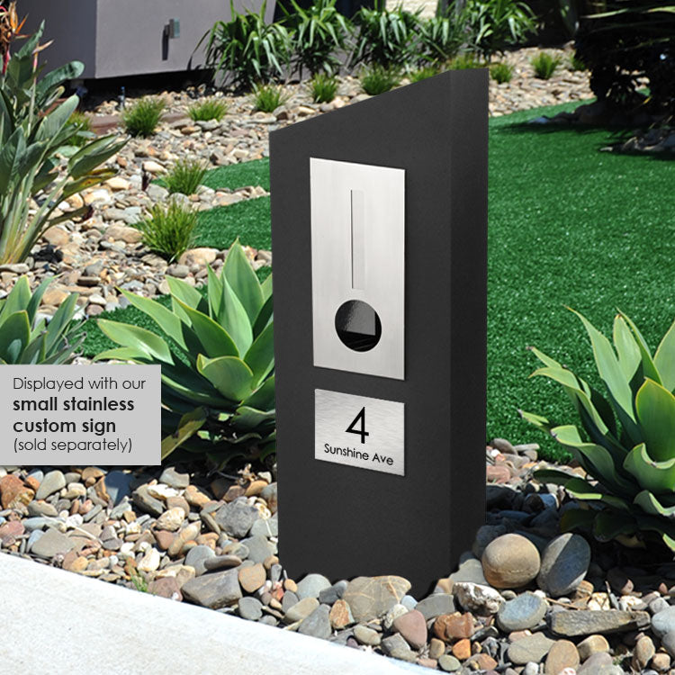 Barcelona Pillar Letterbox - Black