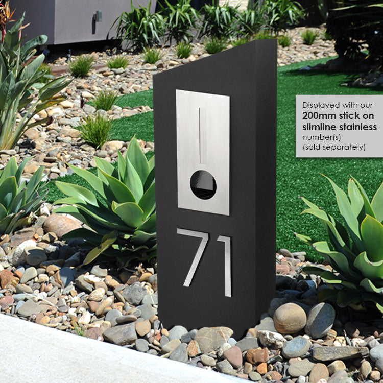 Barcelona Pillar Letterbox - Black
