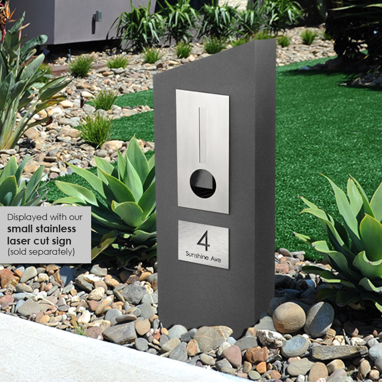 Barcelona Pillar Letterbox - Grey