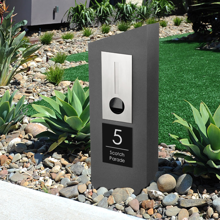 Black Custom House Sign Narrow - White Decal