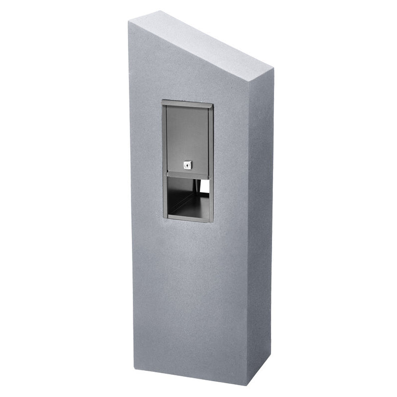 Barcelona Pillar Letterbox - Light Grey