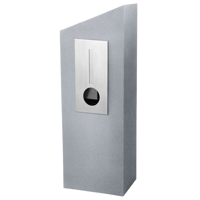 Barcelona Pillar Letterbox - Light Grey