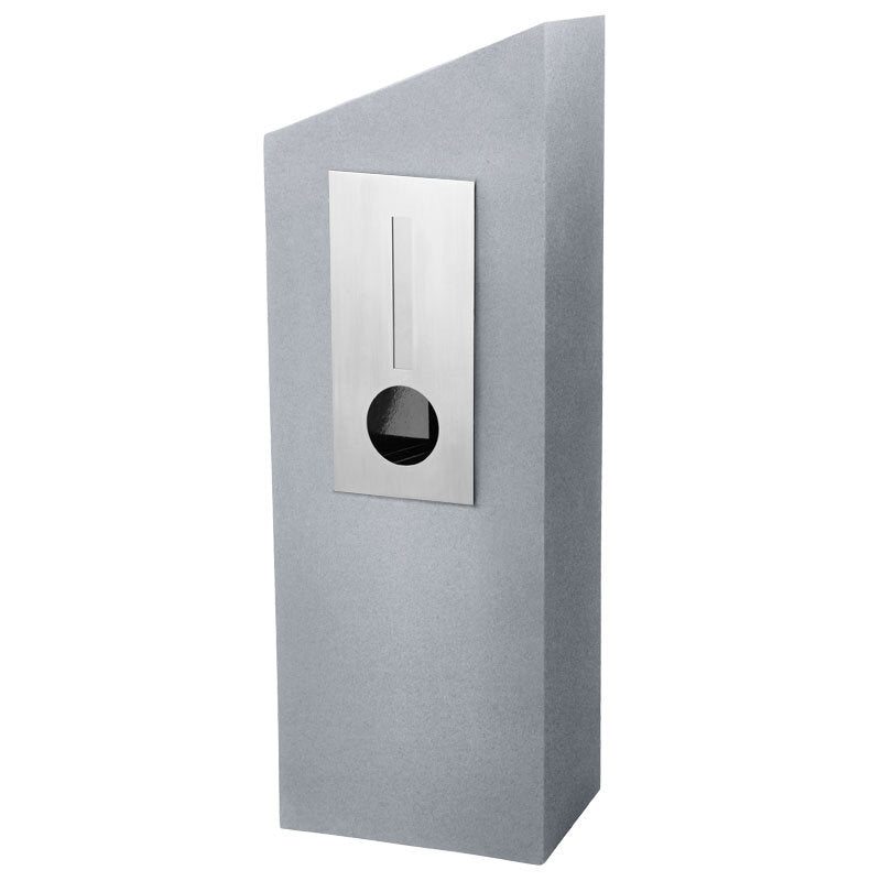 Barcelona Pillar Letterbox - Light Grey
