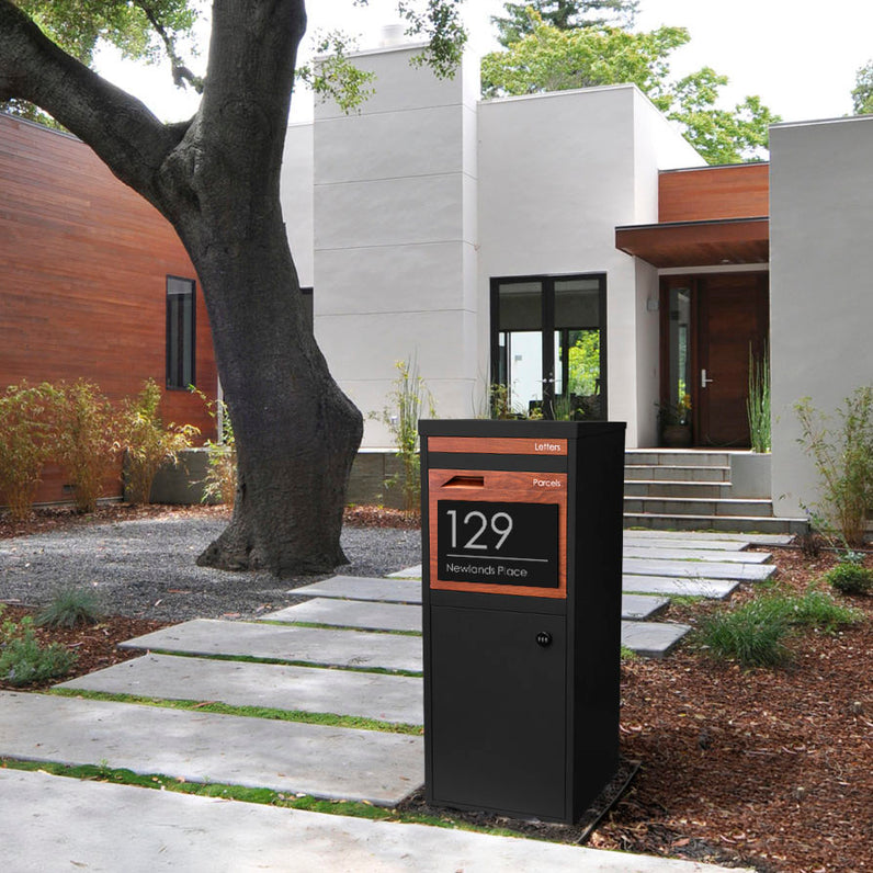 Black Custom House Sign Wide - Silver Decal