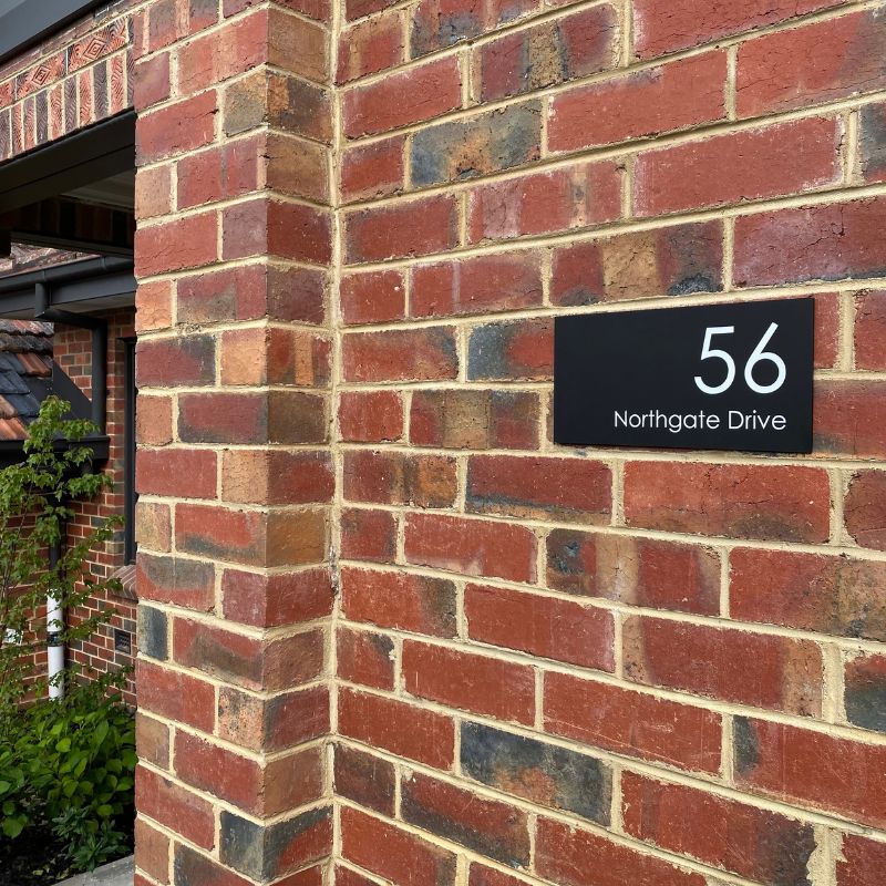 Black Custom House Sign Medium - White Decal