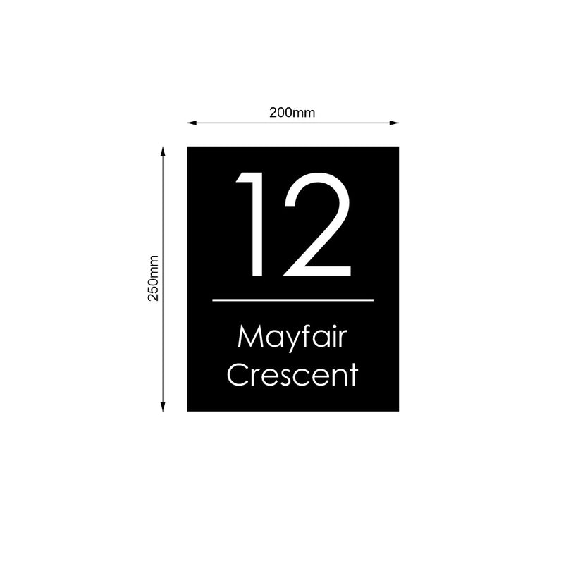 Black Custom House Sign Narrow - White Decal
