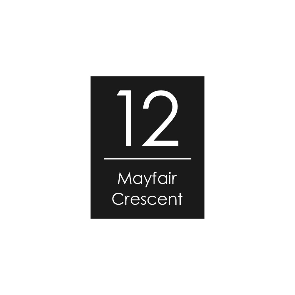 Black Custom House Sign Narrow - White Decal