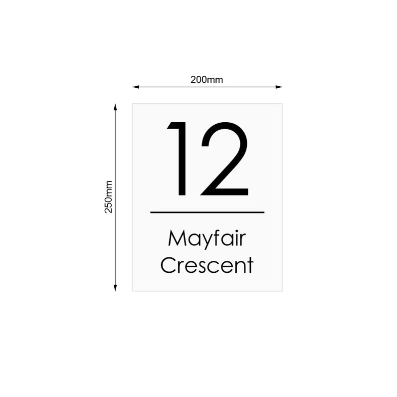 White Custom House Sign Narrow - Black Decal