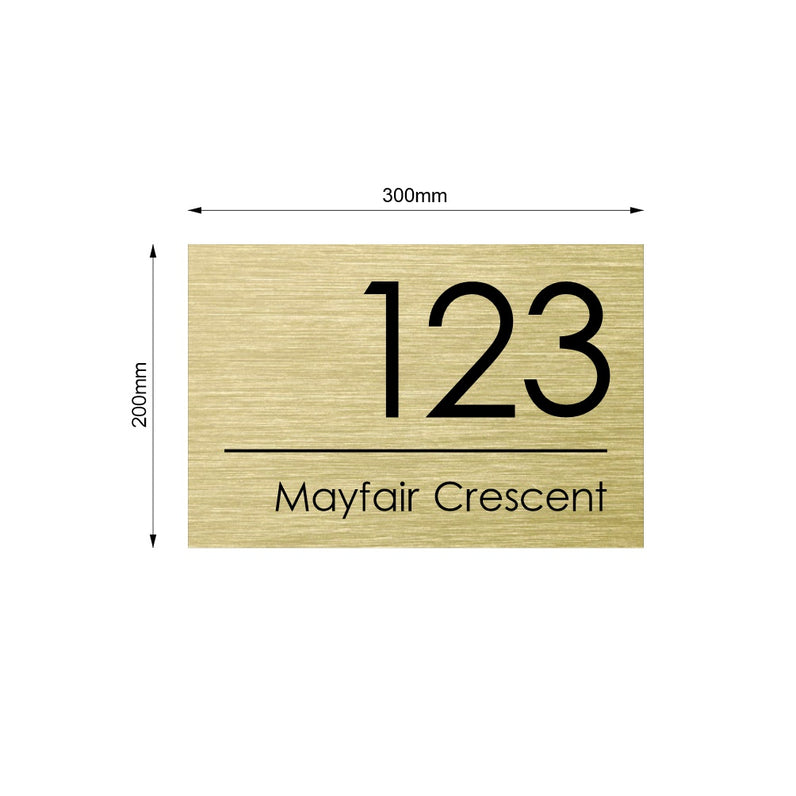 Gold Custom House Sign Wide - Black Decal