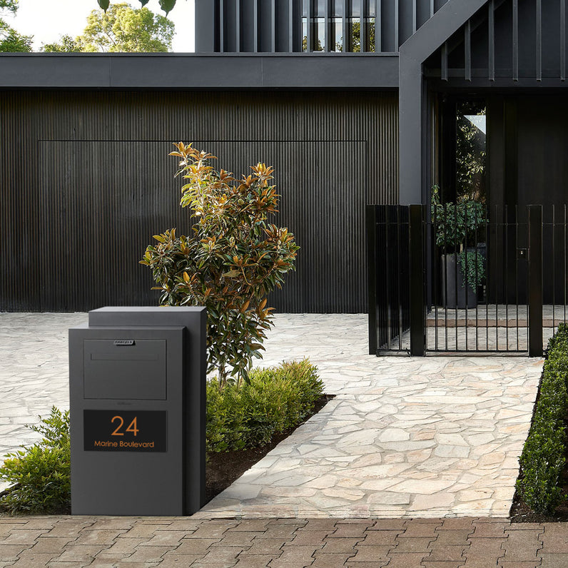 Black Custom House Sign Large - Copper Decal